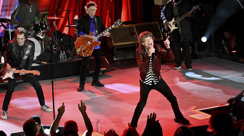 Die Rolling Stones bei ihrem Auftritt im Oktober 2023 in New York.