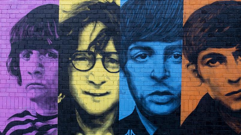 Beatles-Mural in Liverpool.