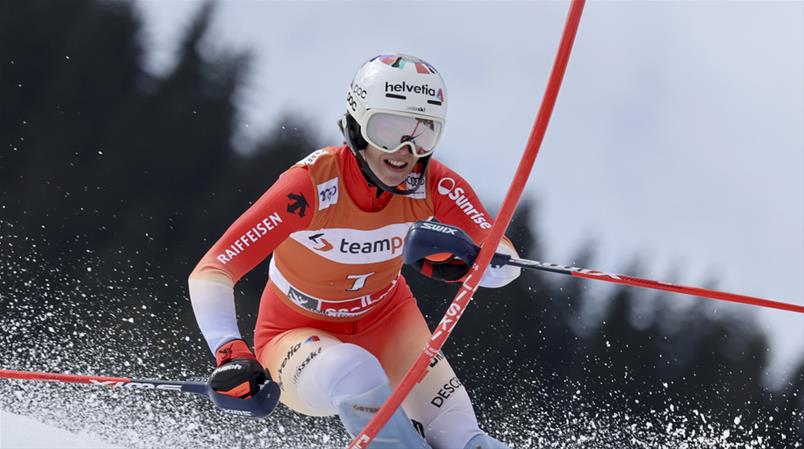 Michelle Gisin a fait un choix fort lors du slalom.