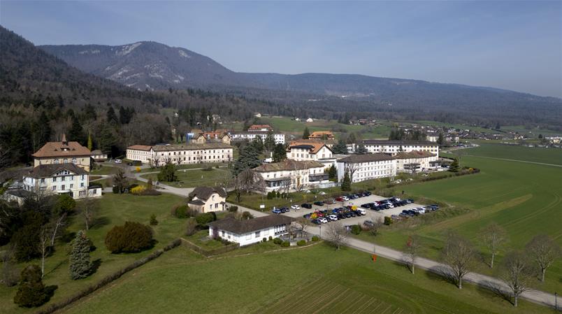 Blick auf eines der Schweizer Asylzentren in Boudry bei Neuchatel.
