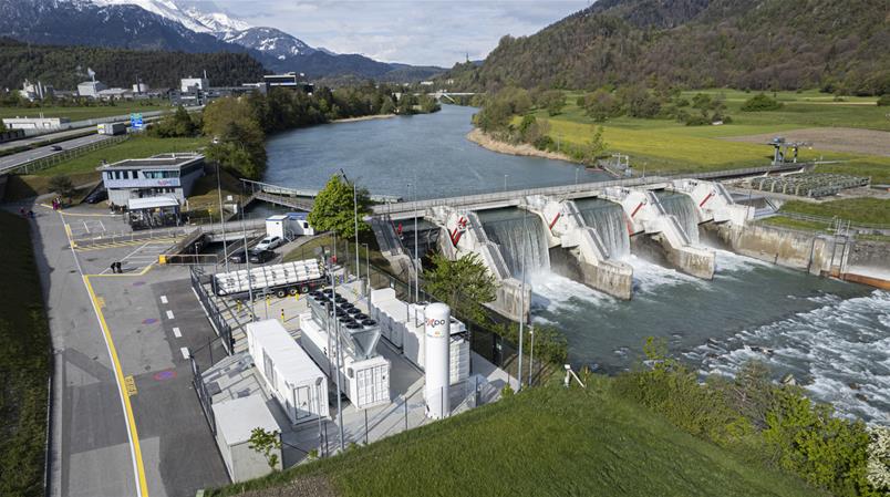 L'impianto sfrutta l'energia della centrale idroelettrica