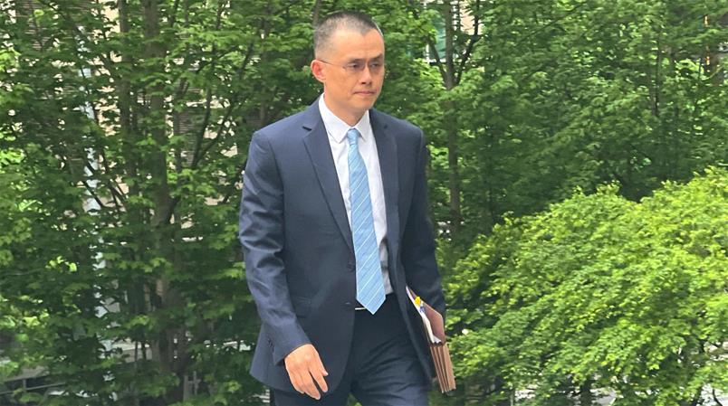 Changpeng Zhao trifft zum Prozess beim Gericht in Seattle im US-Bundesstaat Washington ein.