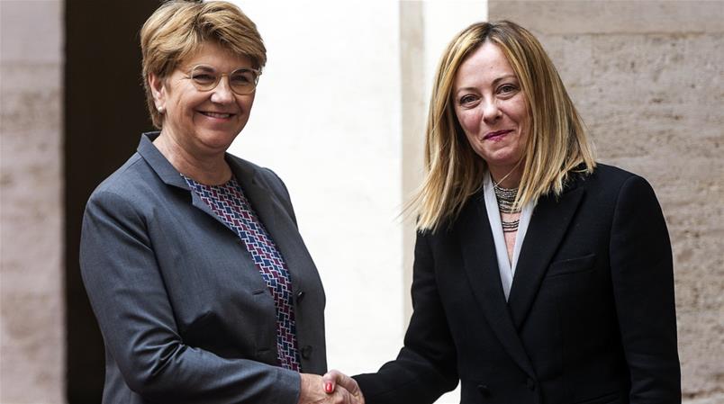 Bundesrätin Viola Amherd hat sich mit Ministerpräsidentin Giorgia Meloni ausgetauscht.