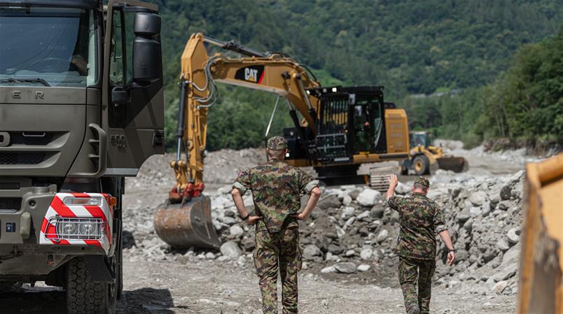 L'armée fournit son aide après les intempéries qui ont ravagé le Val Maggia.