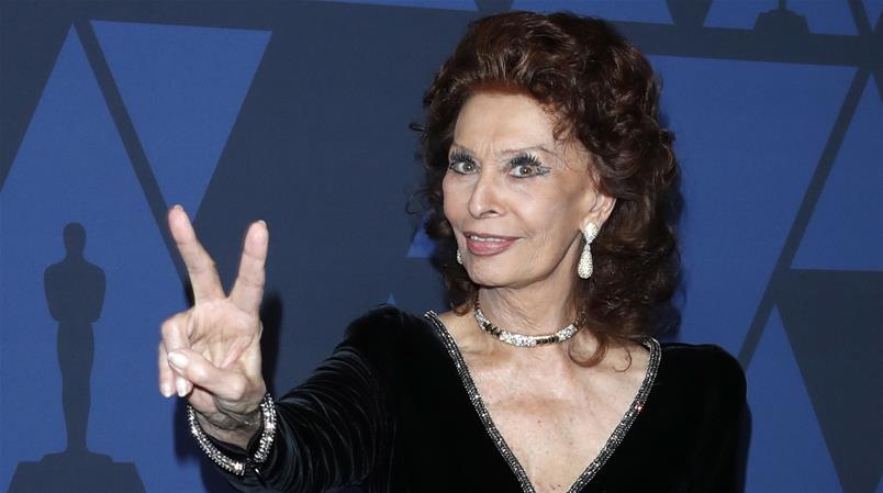 Sophia Loren an einer Preisverleihung in den USA, 2019.