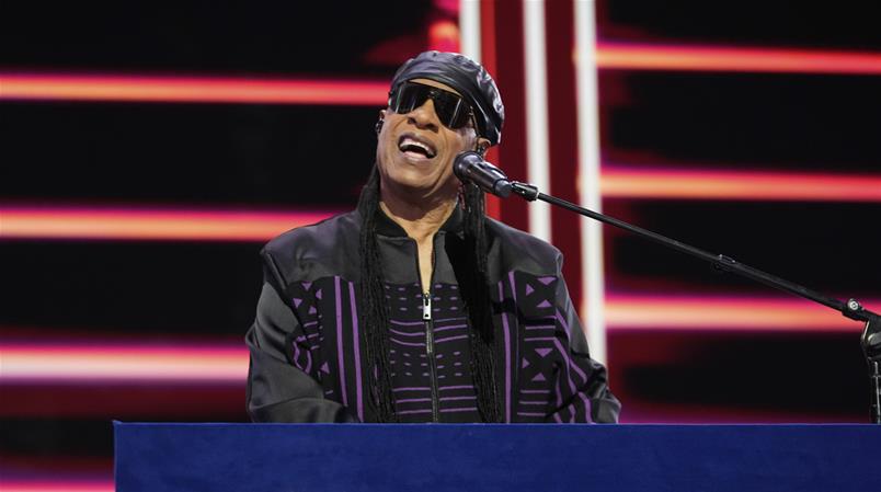 Stevie Wonder bei seinem Auftritt am Parteitag der Demokraten im August 2024.