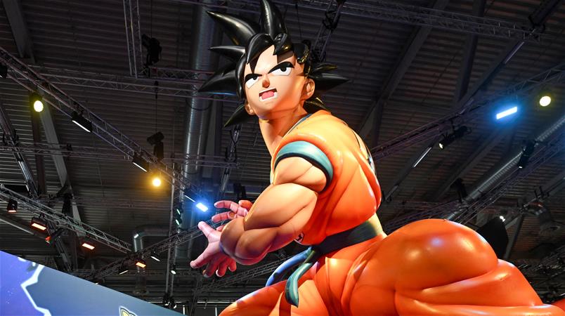 Eine Figur aus «Dragon Ball» an einer Messe.