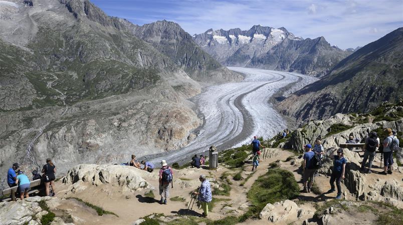 Der Aletschgletscher im Kanton Wallis. 