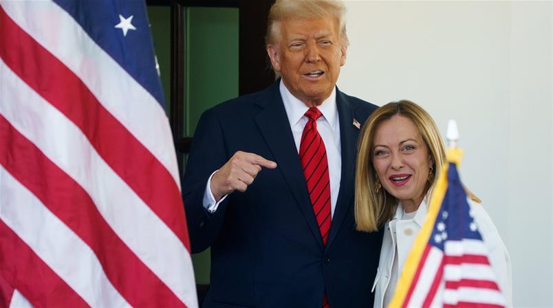Il presidente USA Donald Trump e la presidente del Consiglio italiana Giorgia Meloni