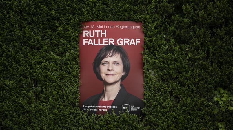 Ein Wahlplakat für Ruth Faller Graf.