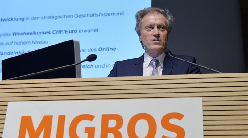 Migros-Chef Herbert Bolliger an der Bilanzmedienkoferenz in Zürich 2016.
